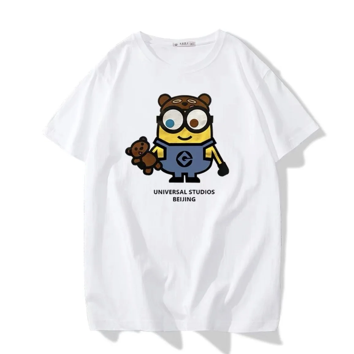 Kawaii Minions Printed T shirt 100% Cotton Cartoon Anime Minions Bob Summer Tees Men Women Oversized Loose Streetwear Tops