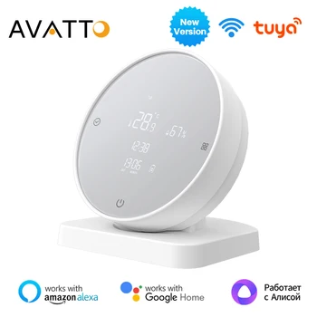 AVATTO WiFiTuya-Sensor inteligente de temperatura y humedad, higrómetro, termómetro, Detector, Monitor remoto, compatible con Alexa,Google Home,Alice