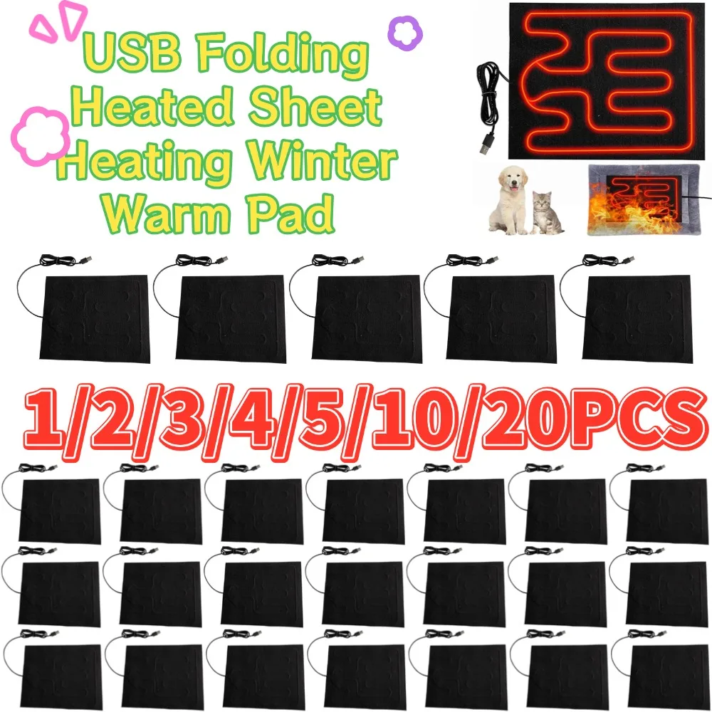 USB Folding Heated Sheet Heating Winter Warm Pad Cushion Waterproof Car Seat Heating Pet Cushion Temperature Control Heating Pad