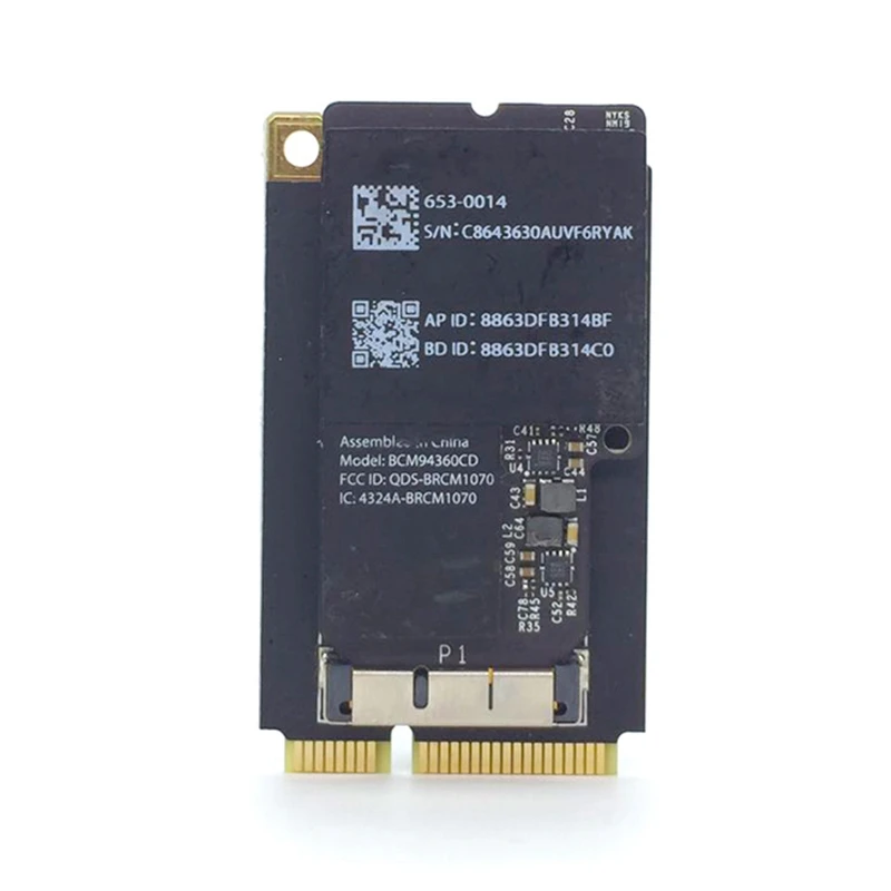 การ์ด802.11Ac สำหรับสนามบินบลูทูธ4.0พร้อมอะแดปเตอร์ PCI-E ขนาดเล็ก BCM94360CS2ใหม่