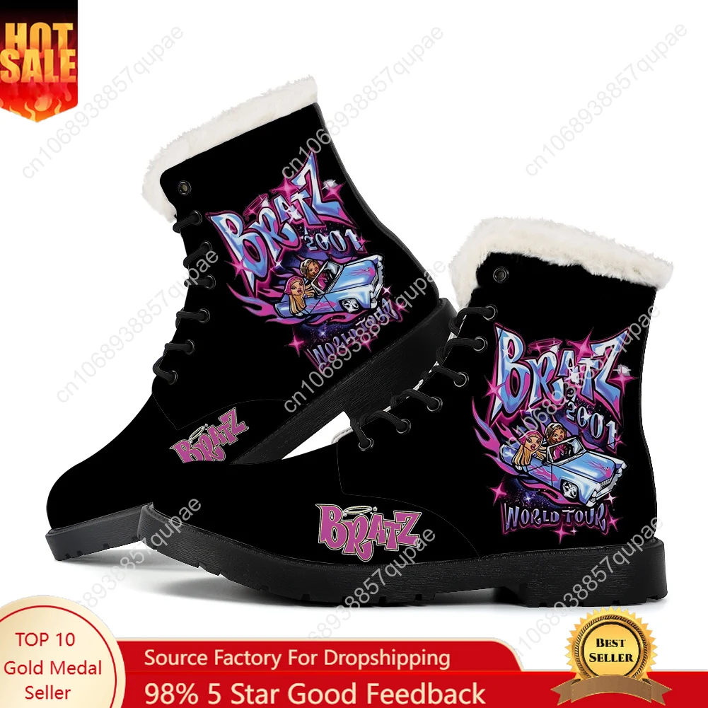 

Bratz Plush Boots Cartoon Anime Mens Womens Teenager Casual Shoes Y2k Outdoor Keep Warm Footwear High Quality Couple Custom Shoe