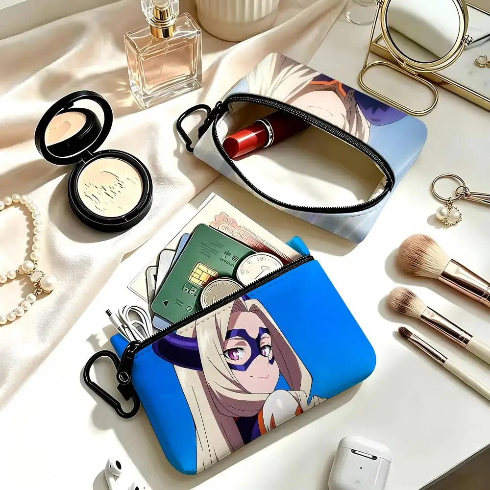 1pc Mt.Lady Anime Characters Coin Purse With Carabiner Hook Portable Key Card Wallet Small Zipper Storage Pouch
