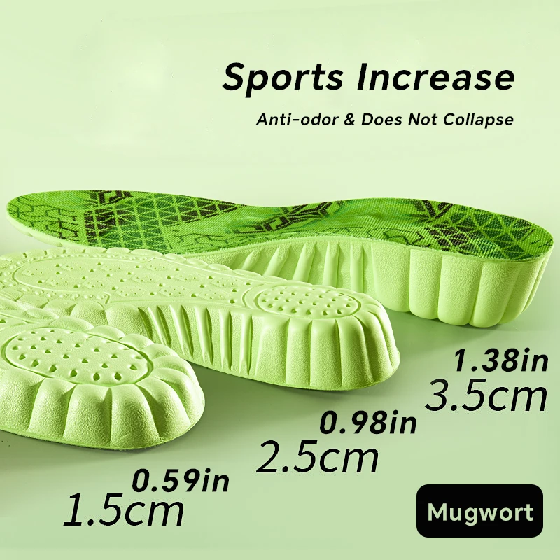 1 Pair Height Increase Shoes Insoles Men Women Soft Comfort Running Sports Insole for Feet 1.5/2.5/3.5cm Growing Shoe Pads