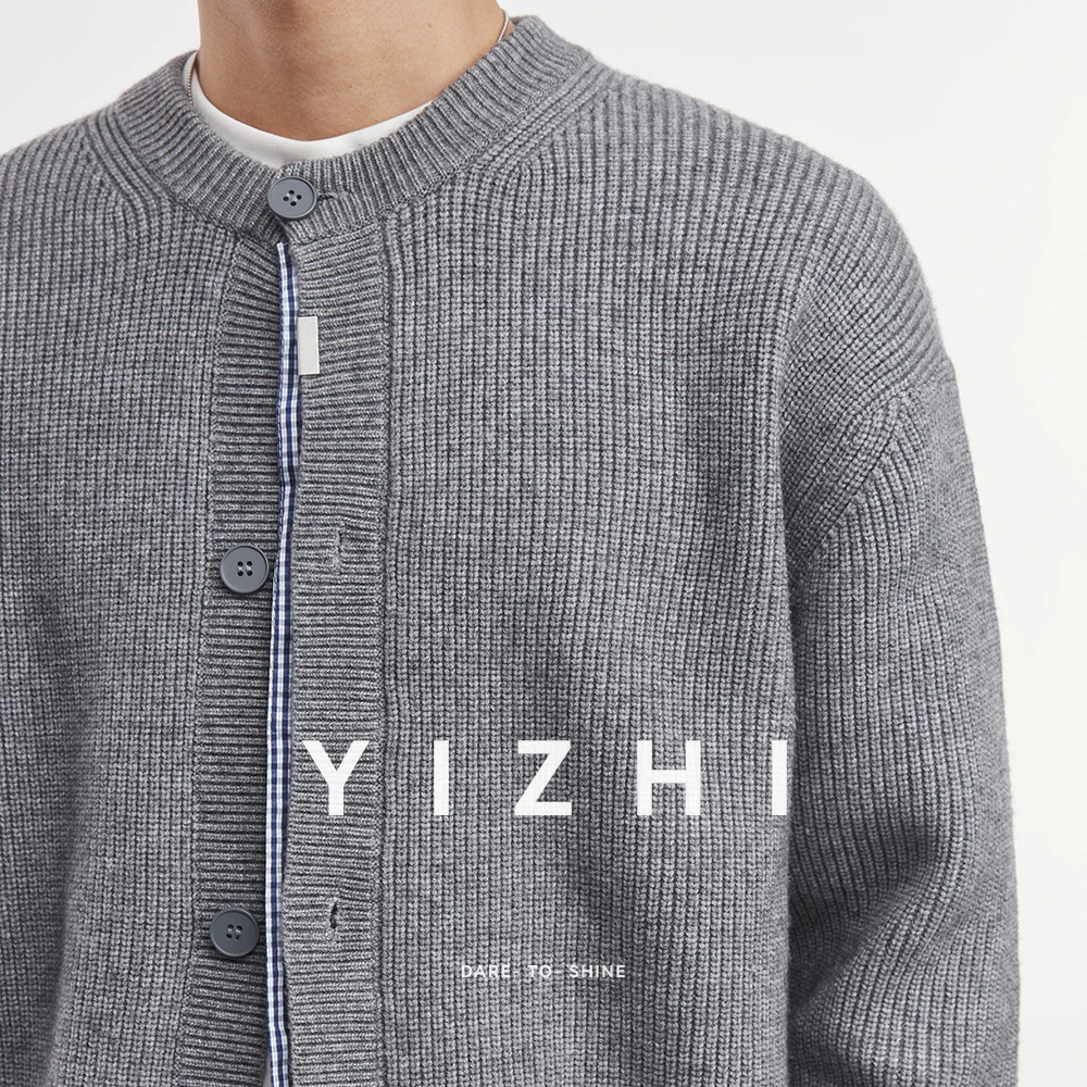 Fashion Men's Fake Two-piece Knitted Cardigan Sweater Jacket 2025 Autumn New Style Splicing Retro Casual Tops Trendy Male