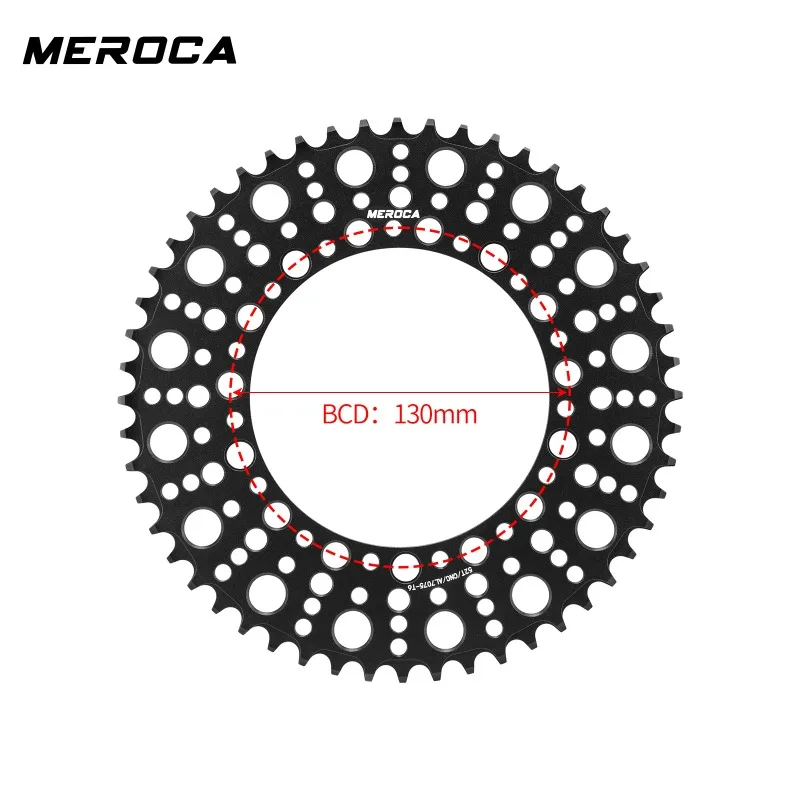 MEROCA 130 bcd chainring 5 bolt 52T 56T 58T For Brompton DAHON Folding bike Aluminum alloy 130BCD narrow wide Single chainring view 5