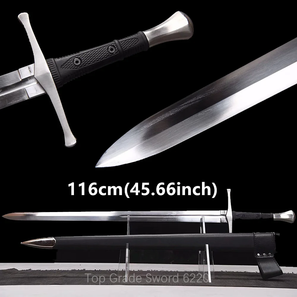 Top Grade Western Sword King Knight Battle Long Sword G10 Handle Forged High Manganese Steel Blade All-Metal Full Tang