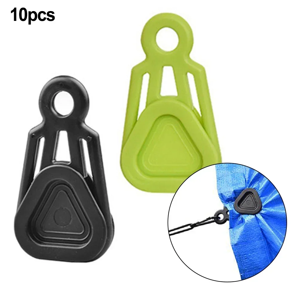 10 Pcs Camping Tent Canopy Clip Outdoor Rainproof Tarpaulin Rope Clips Awning Tighten Fixed Buckle Accessories Parts