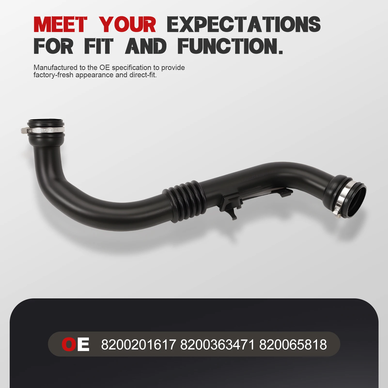 

TOURBO HOSE (WITH SENSOR OPENING) for Megane II Scenic II 1.9 dci 8200201617, 8200502920, 8200658187, 8200363471