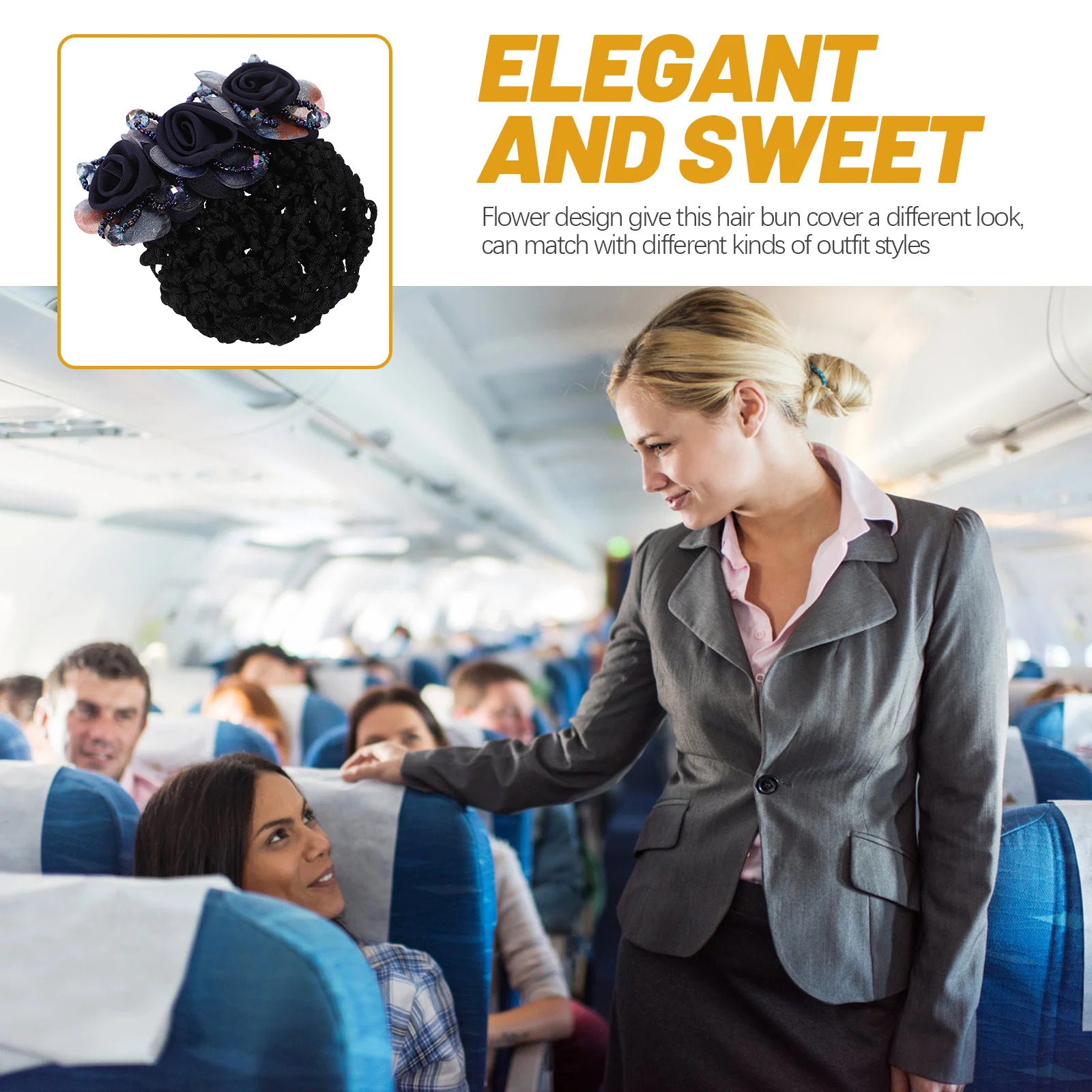 

1pcs Clip Women Bun Cover For Ballet Dance Cover Nurse Hair Nets For Buns Stewardess Daily Wear Hair Accessories