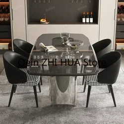 Mesas de Isla de piedra de cristal para cocina, muebles nórdicos de lujo para sala de estar, comedor, diseño de fiesta, Tavolo Pranzo, para el hogar, SR50DT