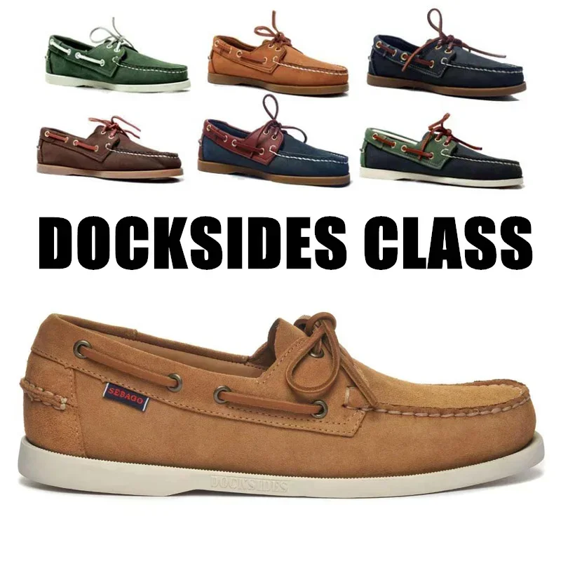 Heren Authentieke Sebago Havenschoenen-Premium Lederen Moc Teen Veterschoenen Bootschoenen X95