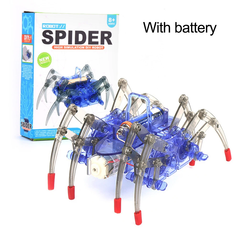 Electric Spider Robot Childrens Toy DIY Robot Kit Educational Intelligence Development Assembles Kids Children Puzzle Action Kit