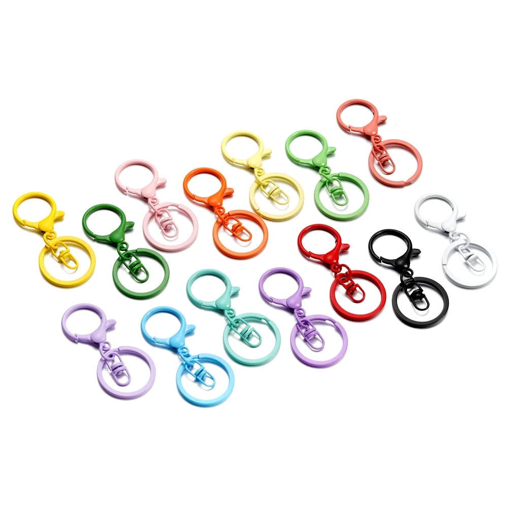 

5Pcs/Set 68mm Color Metal Ring Lobster Clasp Hooks Chain Key Ring For Jewelry Making DIY Keychain Make Supplies Accessories