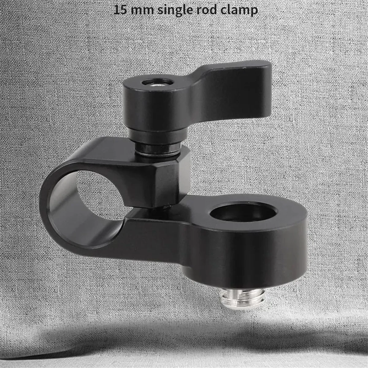 A83Z 15mm Single Rod Clamp Adapter with 3/8inch-16 Mounting Screw for DSLR Camera Cage Rig 15mm Rod Rail Support System