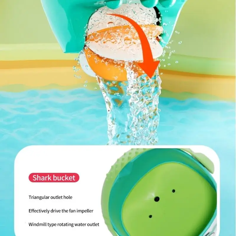 Baby Bath Toy Rotating Water Sprayer Bucket Toy Safe Cartoon Sprinkler for Kids