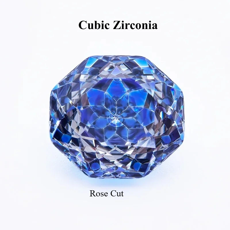 

Cubic Zirconia Rose Cut Sapphire Blue Color Gemstone Bead for Diy Jewelry Making Material