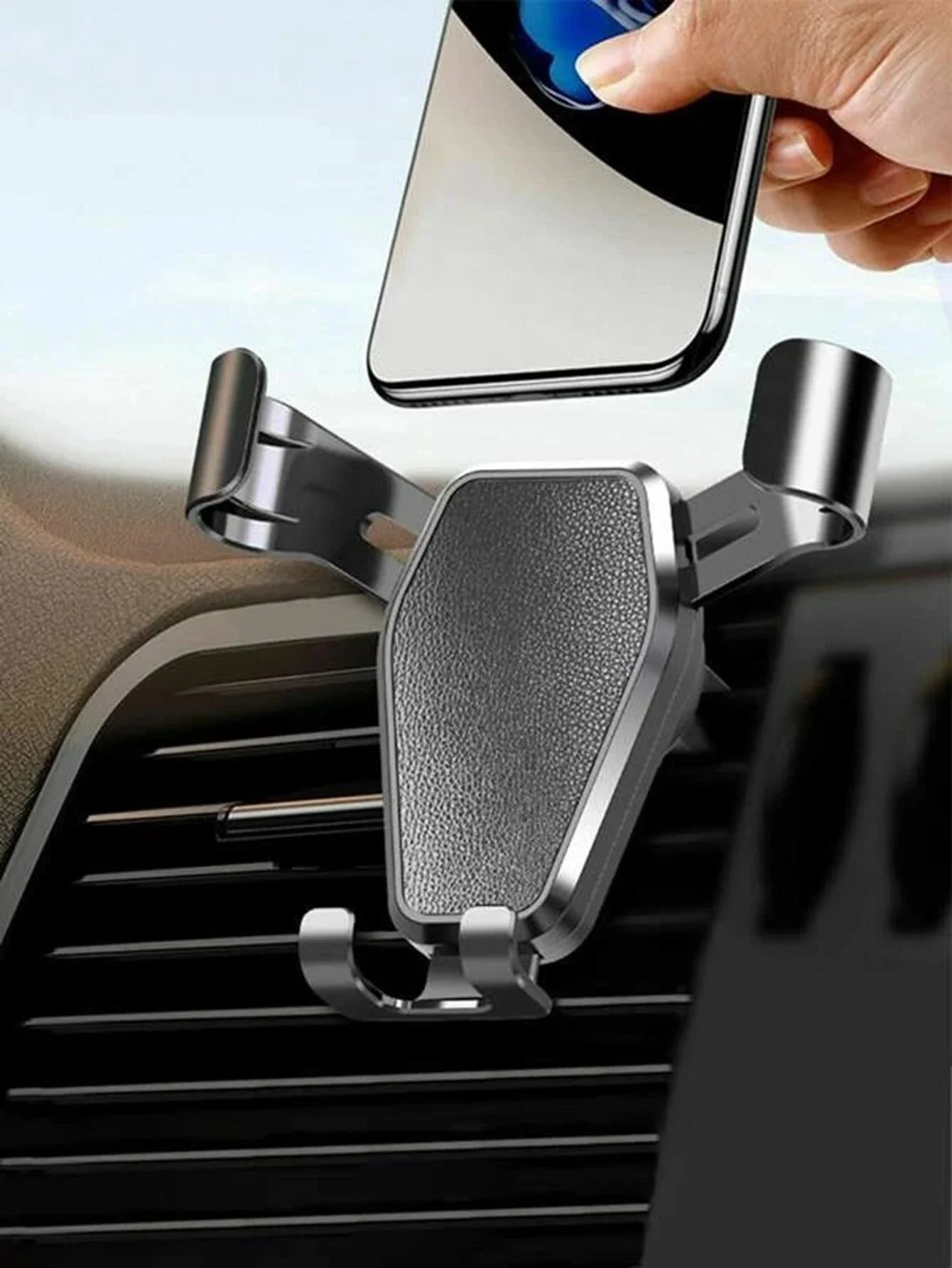 1pc Solid Color Car Air Outlet Phone Holder