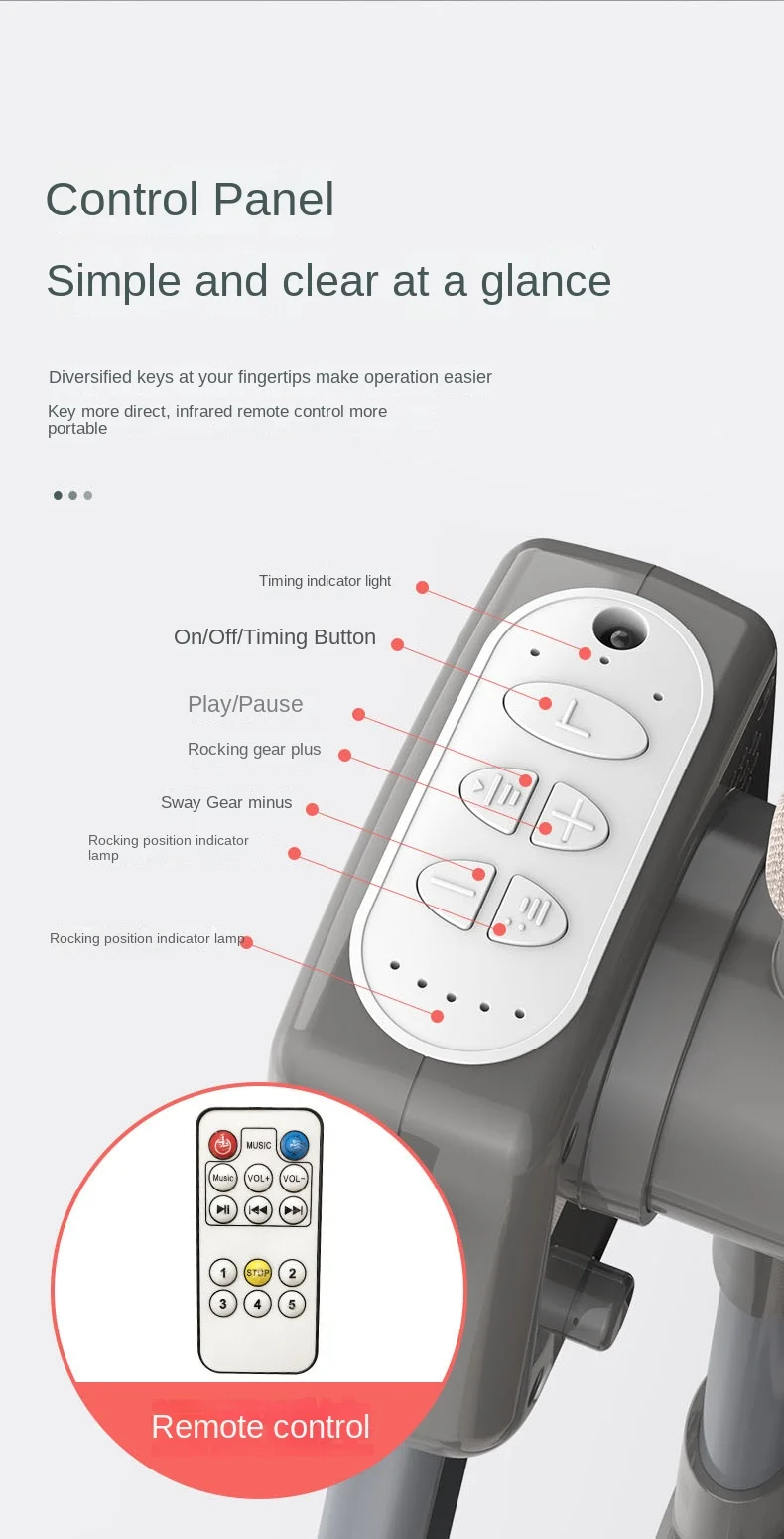เก้าอี้โยกเด็ก Baby Swing แบบพกพาไฟฟ้าทารกแรกเกิด Cradle รีโมทคอนโทรลเพลงพับ Sleep Baby Cradle พร้อมมุ้งกันยุง