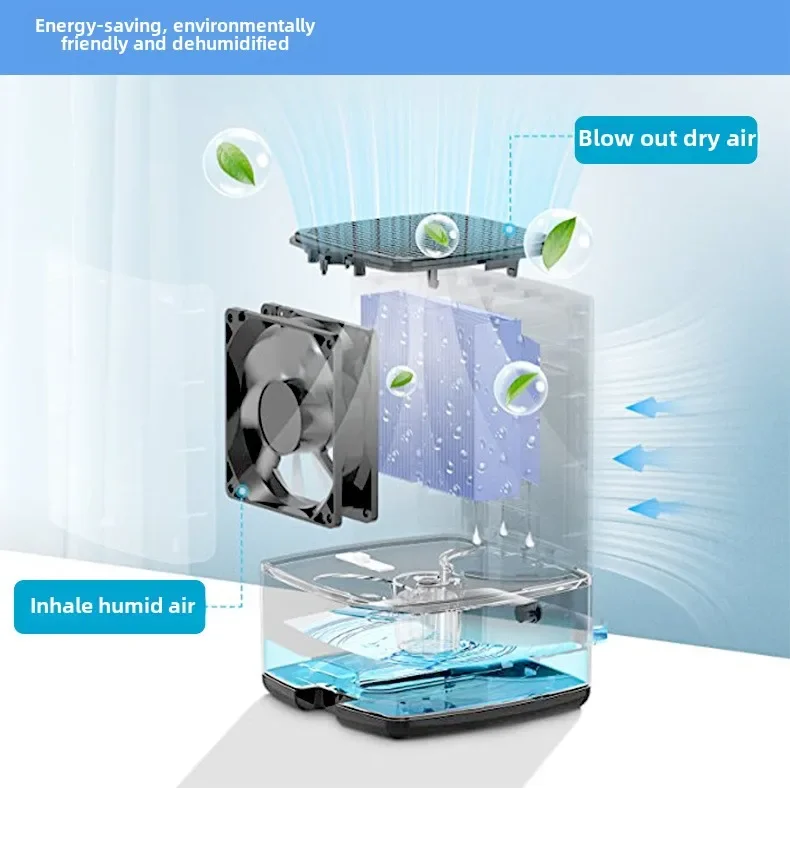 Dehumidifier elektrik 220V, perangkat penyerap kelembapan semikonduktor rumah tangga