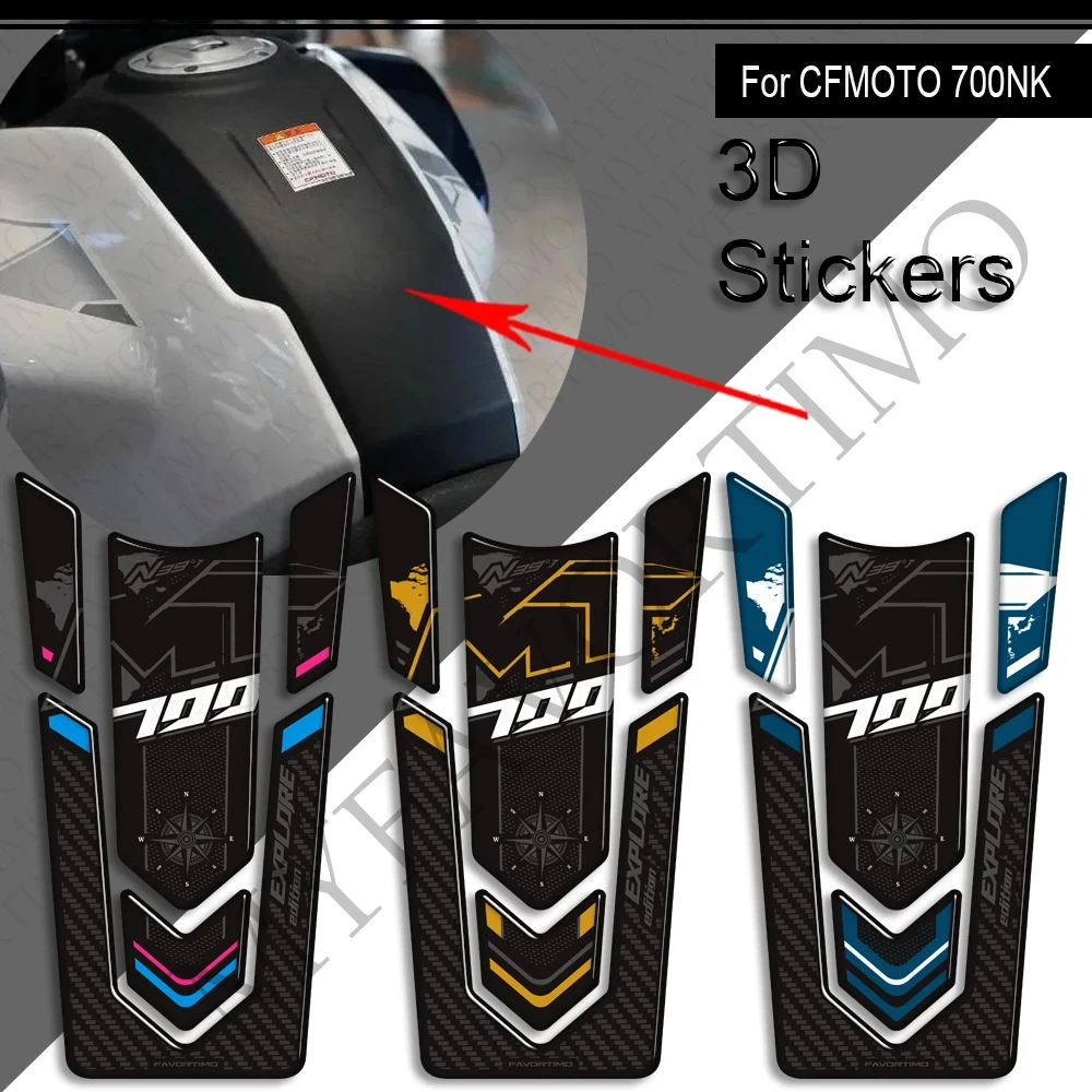 

For CFMOTO 700MT 700 MTTouring Bike Adventure ADV Tank Pad Side Grips Gas Fuel Oil Knee Protector 3D Stickers Decals