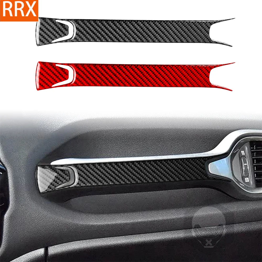 For Jeep Renegade 2015-2023 Real Carbon Fiber Stickers Co-pilot Instrument Armrest Panel Car Accessories Interior Decorative