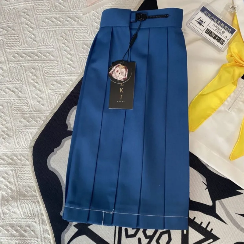 Uniformes escolares japoneses para meninas, Jk básico, azul, três linhas, trajes de marinheiro branco, saia plissada, trajes de anime Cos, conjuntos femininos