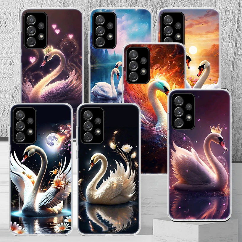 White Swan Grace Art Phone Case Fundas For Samsung Galaxy A51 A50S A71 A70 A41 A40 A31 A30S A21S A20E A11 A10S A01 A6 A7 A8 A9 P