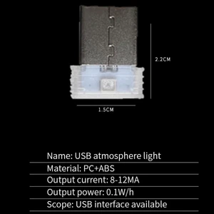 Mini USB -LED -Auto Licht Innenraum, leichte Atmosphäre, Notbeleuchtung, PC, Farb dekorative Lampe, Autozubehör 10 Hauptverkaufslicht Rampa - №4