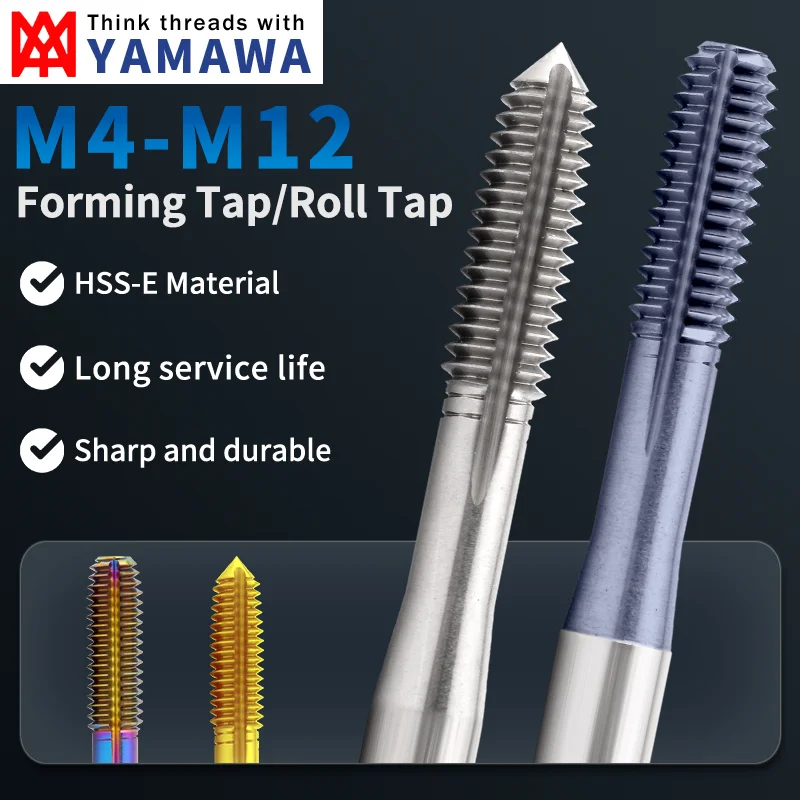 Japan YAMAWA JIS HSSE M4-M12 Forming Tap/Roll Tap M4 M4.5 M5 M6 M7 M8 M9 M10 M11 M12 Machine Screw Thread Tap 1PCS