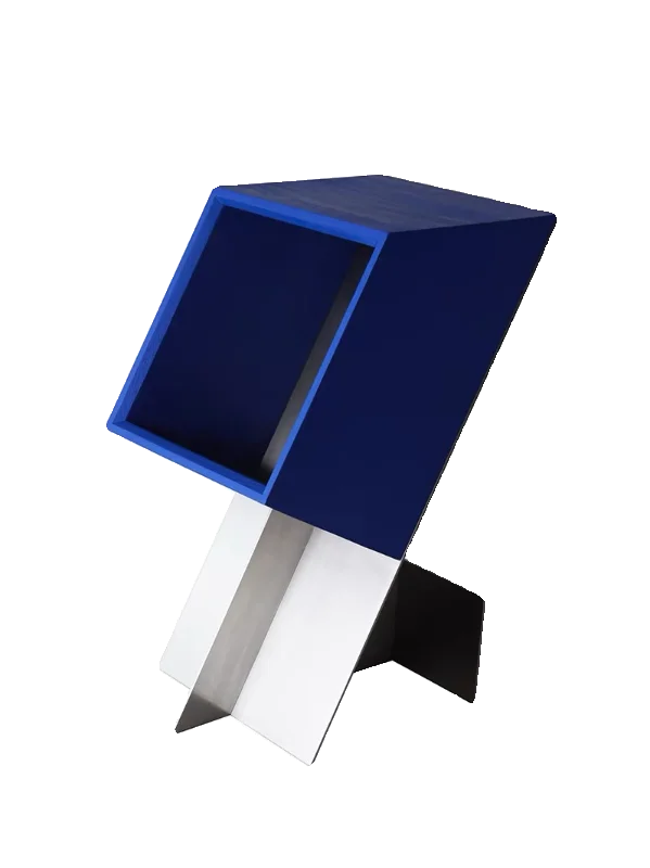 Magazine Cabinet Modern Simple Klein Blue Solid Wood Corner Cabinet