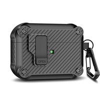 Carbon Fiber Armor Automatic Switch Weless Earphone Case For Airpods Pro 2 Headphone Charging Box Cover For Airpods 1 2 3 2021