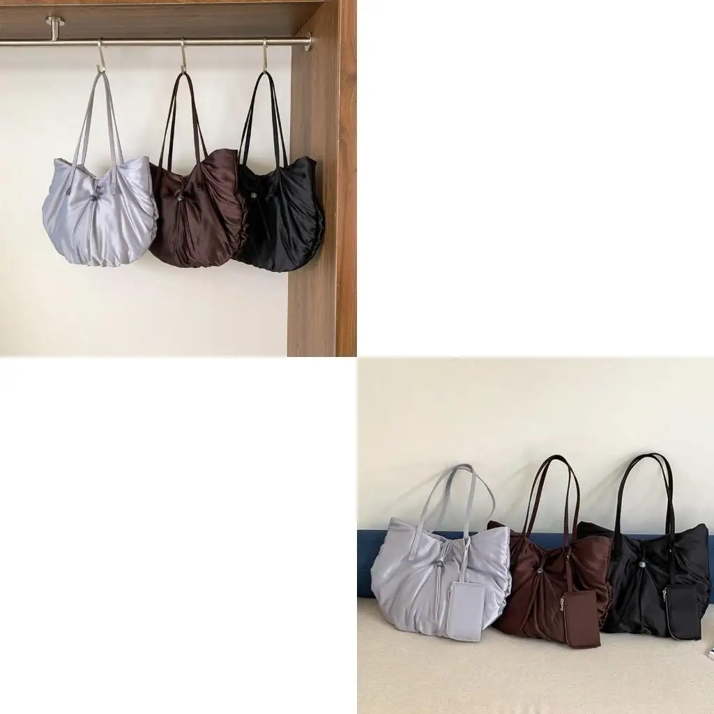 

Практичная и шикарная нейлоновая сумка через плечо, большая вместительная плиссированная сумка, сумки для подмышек для женщин и