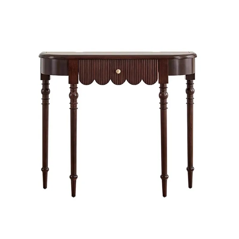ntrance table Small apartment household wall decoration table Aisle cabinet American semi-round entrance table