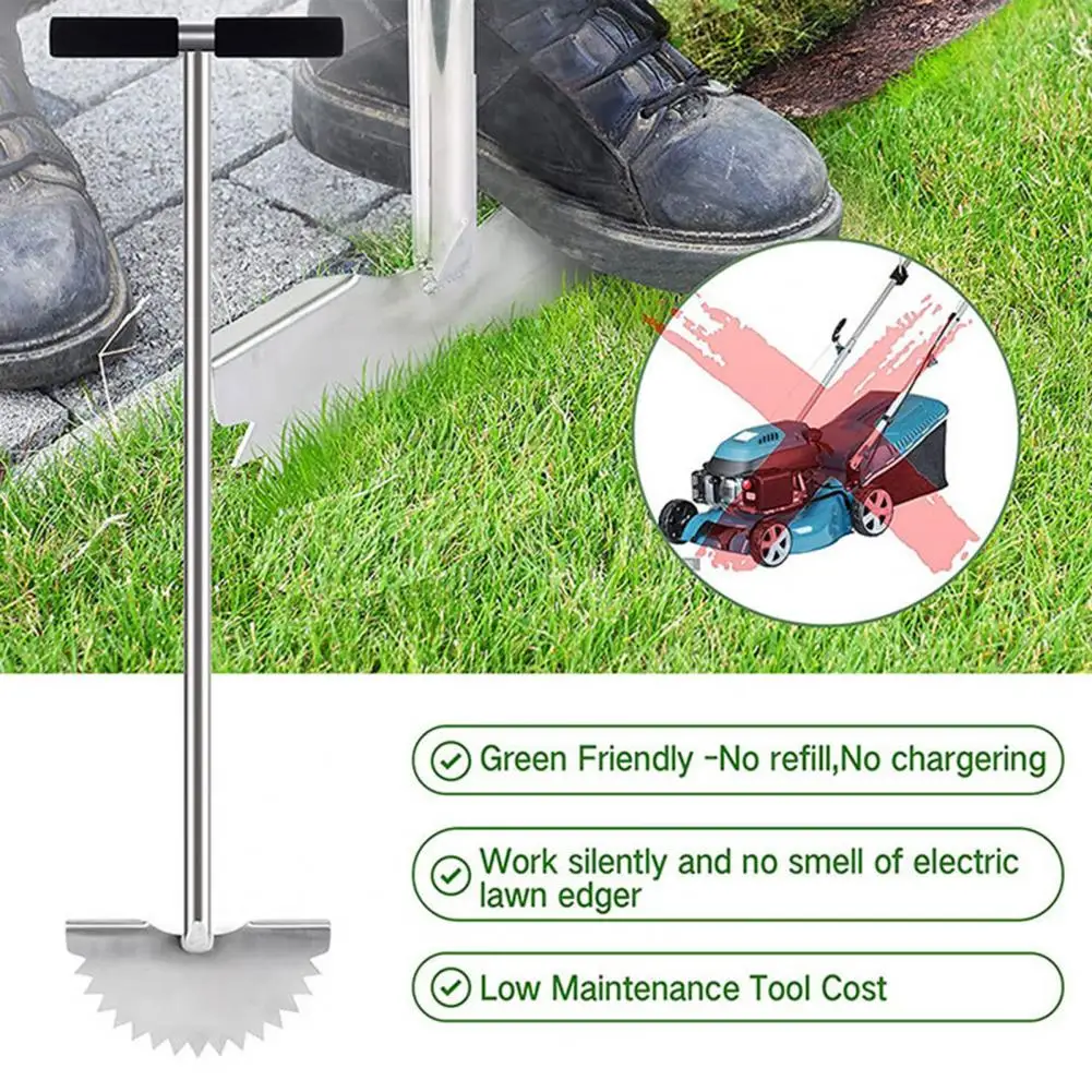 Durable Trimming Scraper Sharp Serrated Lawn Trimmer Stainless Steel Manual Edge Trimmer with Handle Lawn Edger Garden Equipment