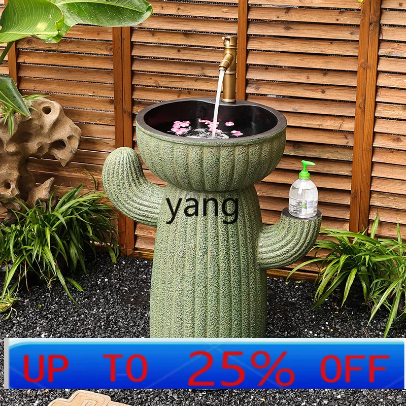 

LMM outdoor wash basin outdoor courtyard wash basin new Chinese floor column basin