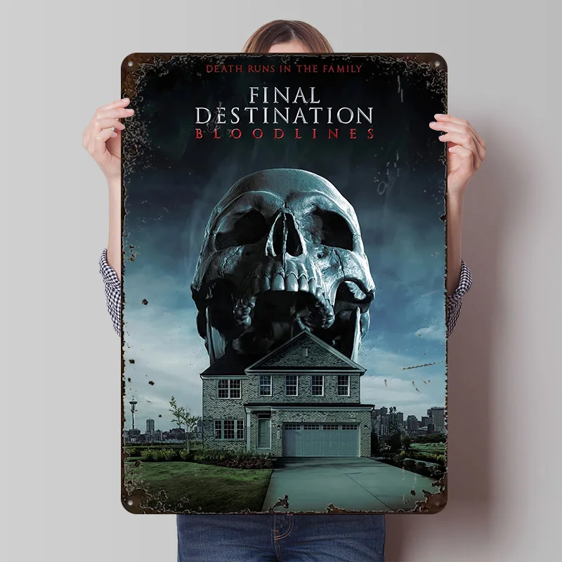 Final Destination Bloodlines Movie Tinplate Poster Custom Wall Art Vintage Metal Signs Retro Tin Plaque for Decoration Home Room