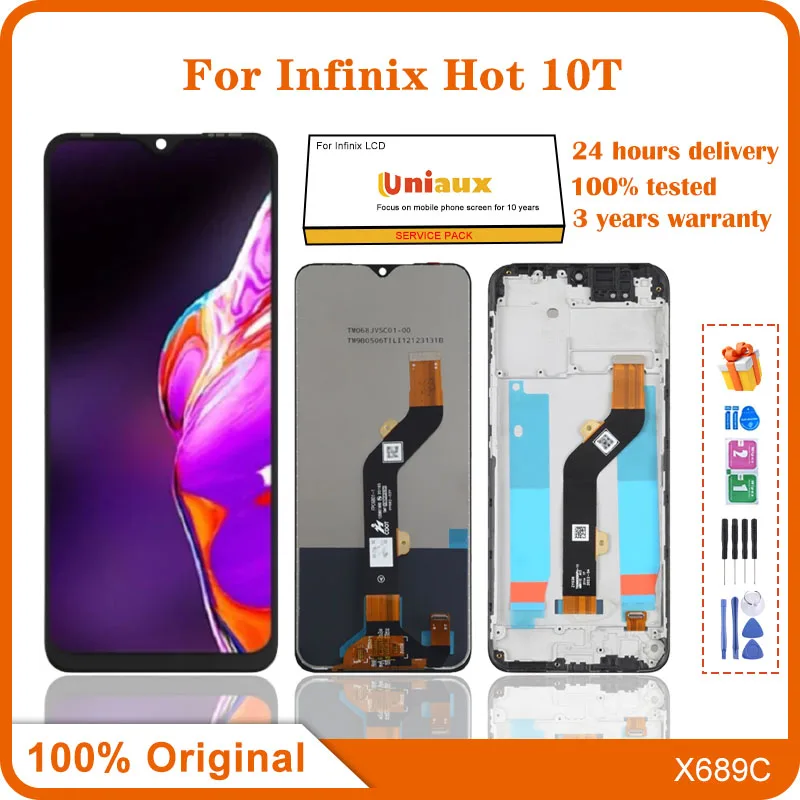 

Для Infinix Hot 10t мобильный телефон ЖК-экран в сборе сенсорный экран Замена ЖК-панели