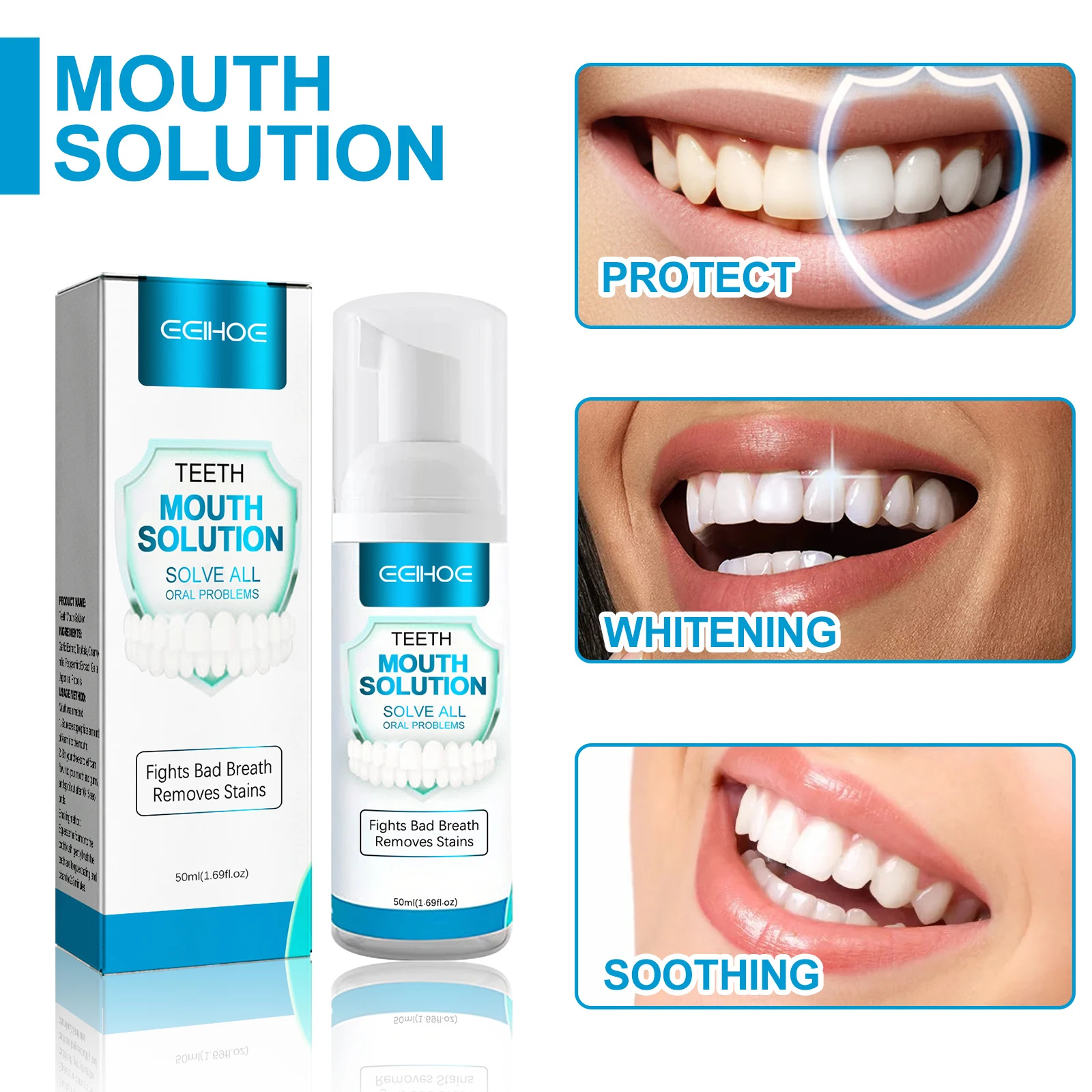 Toothpaste Mousse Teeth Cleaning and Brightening Toothpaste 50ml Yellow Teeth Removal Tooth Stains Oral Hygiene