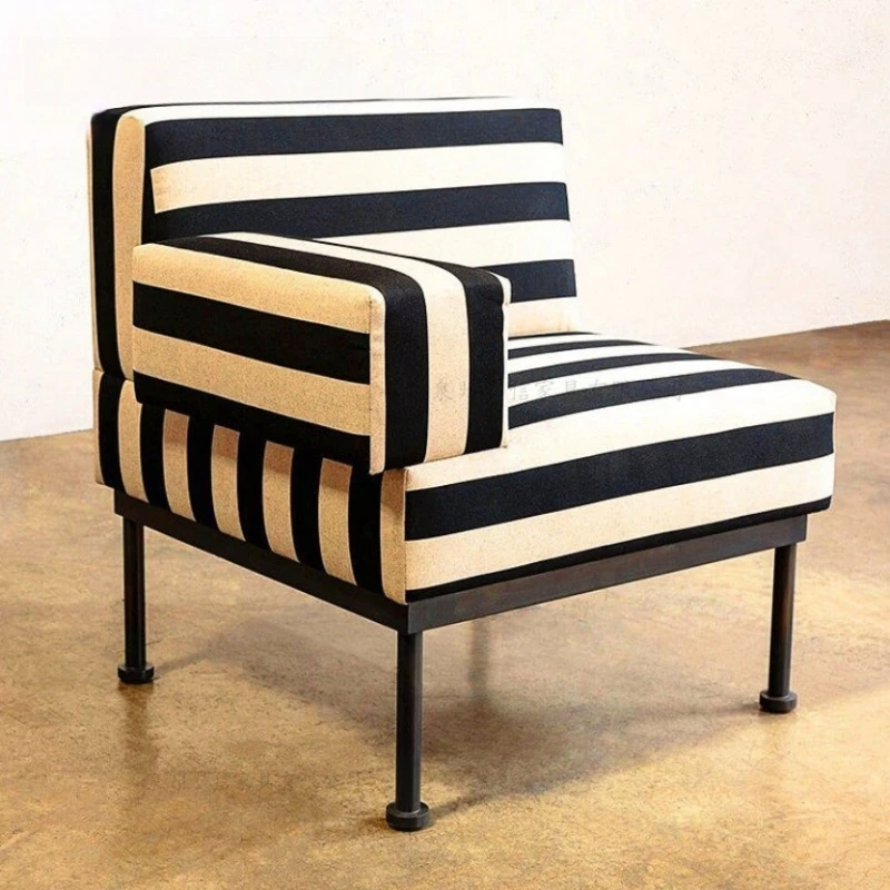 Zebra pattern sofa chair, shoe changing stool, living room balcony leisure chair