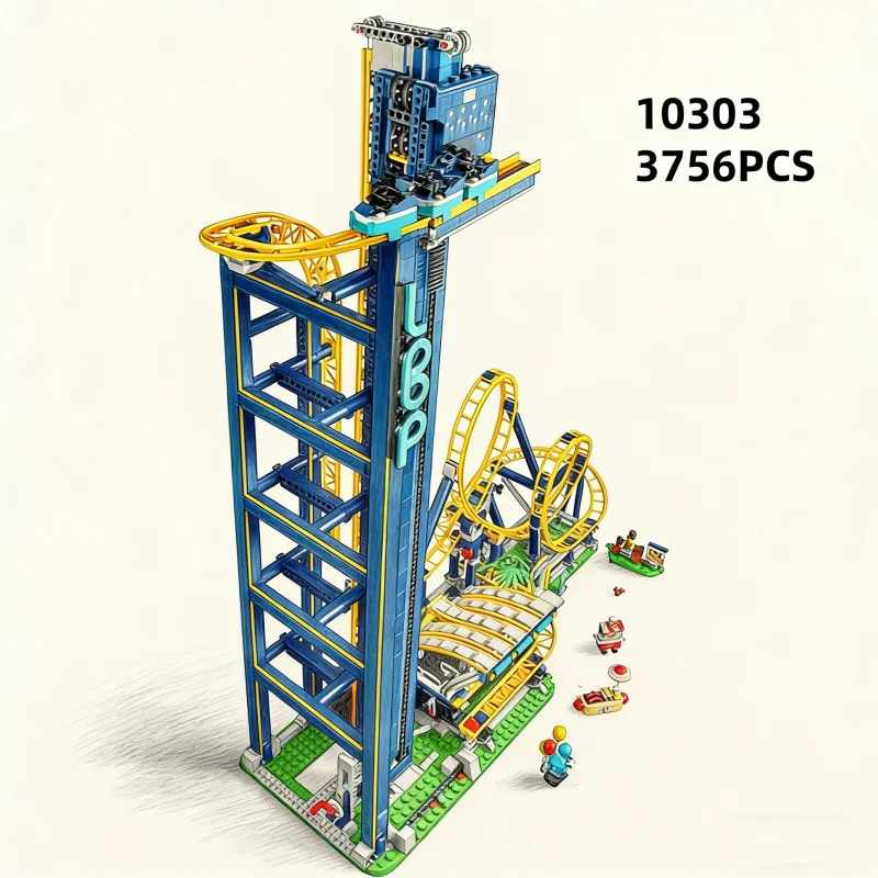 10303 Loop Roller Coaster Playground 3756Pcs Criativo Montar Bloco de Construção Presente Tijolo Crianças Brinquedo Educacional