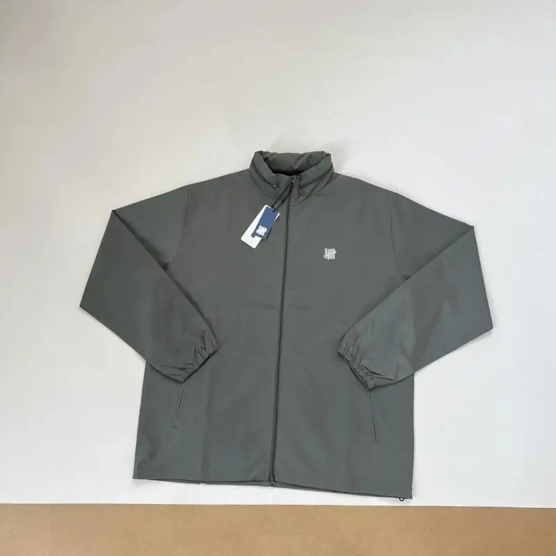 

UNDF Hat Holds Lightweight Reflective Printed Double Zipper Hooded Stand-Up Jacket