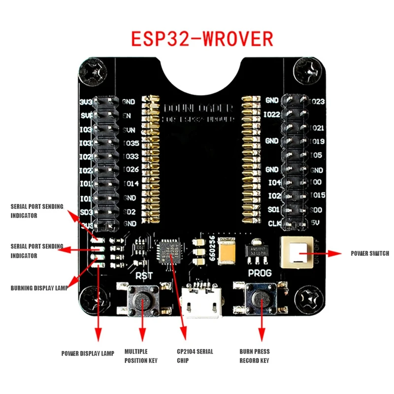 Плата разработки ESP32-WROVER Тестовая плата ESP32 ESP32-WROVER Приспособление для прожига, для модуля ESP-12F ESP-07S ESP-12S