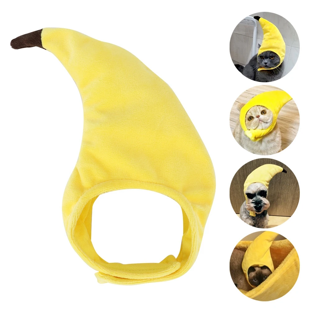 Creative Funny Pet Dog Cat Cap Costume Banana Hat  For Dogs Party Cosplay Accessories Photo Props Headwear