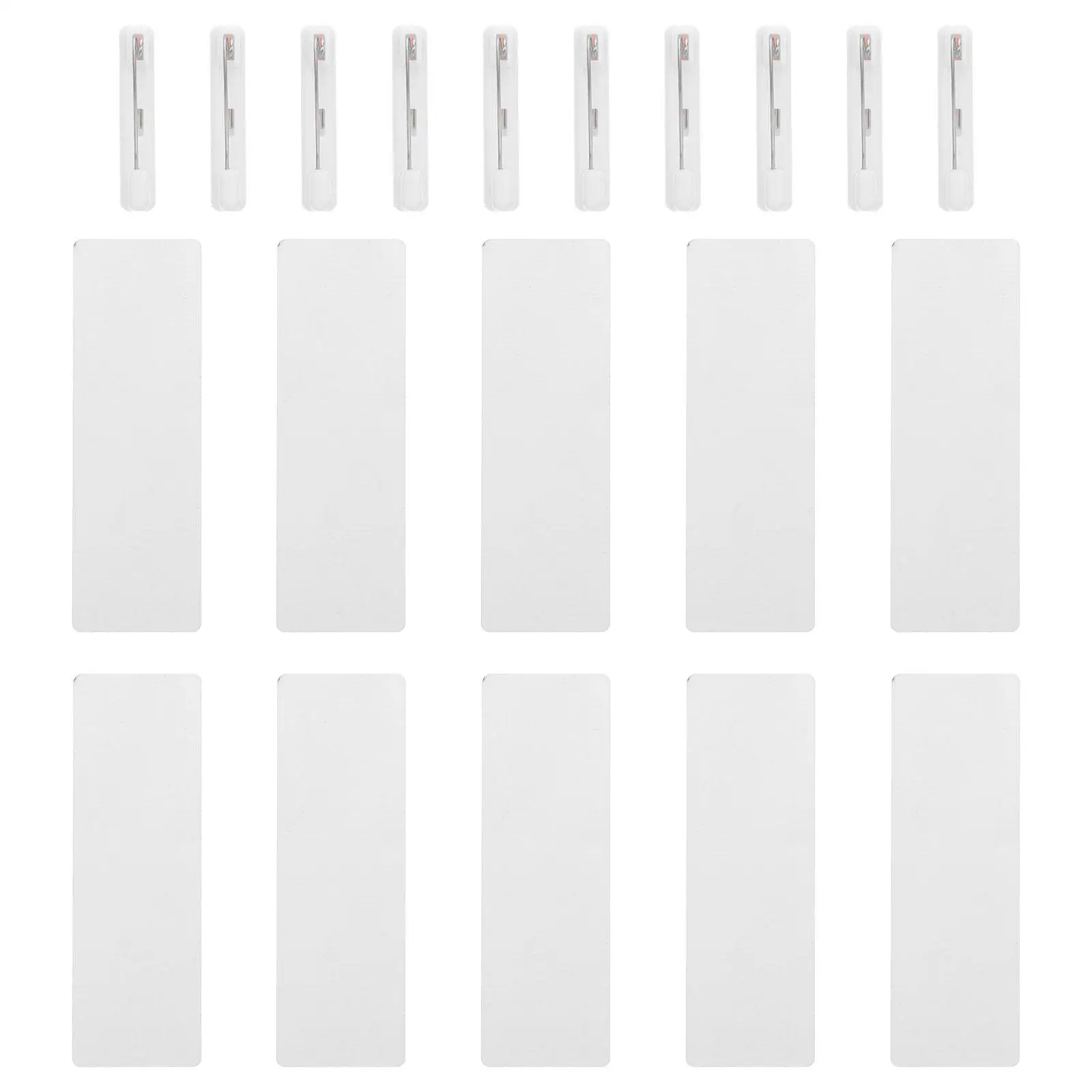 10 Pcs 나무 브로치 이름 태그 어린이를위한 빈 태그 클립 배지 식별 핀 사무실