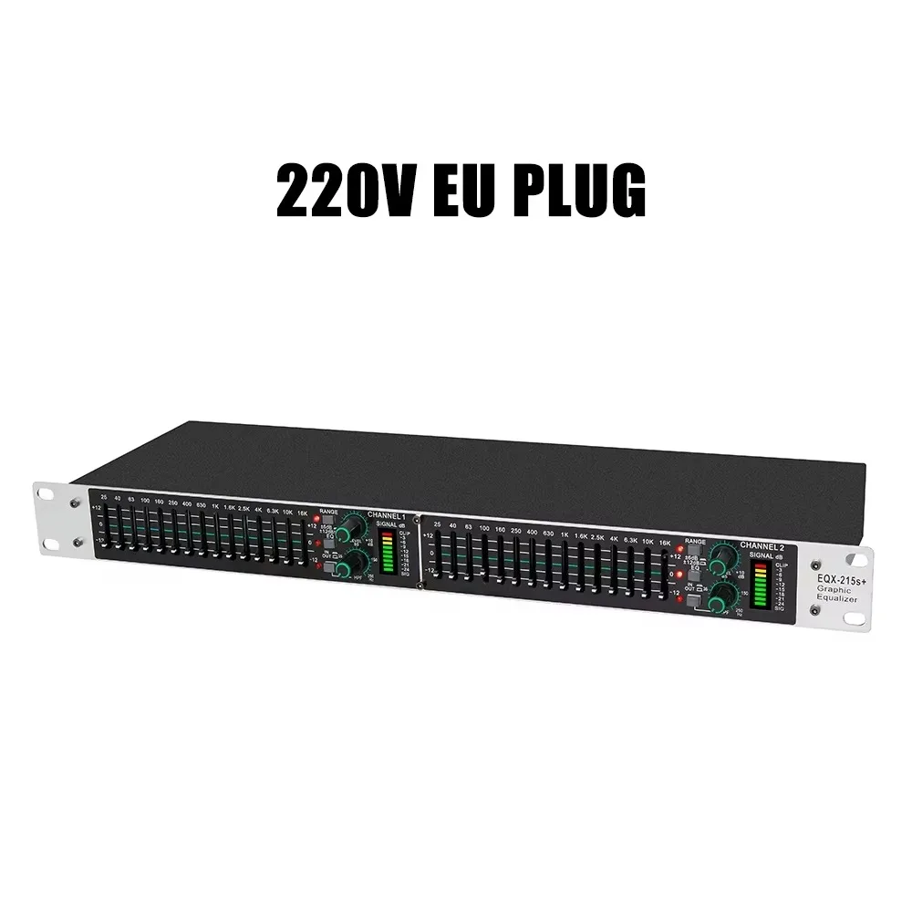 EQ215S 15-Band Graphic Equalizer Power Equalizer Digital Audio Sound Processor Balanced Adjustment Audio Device