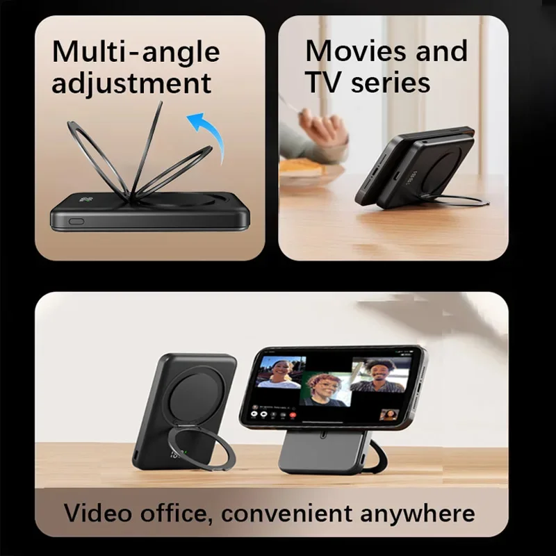 MagSafe Power Bank 10000mAh With Magnetic Holder PD20W Qi Wireless Charger powerbank for iPhone 16/15/14/13/12 Xiaomi Poverbank