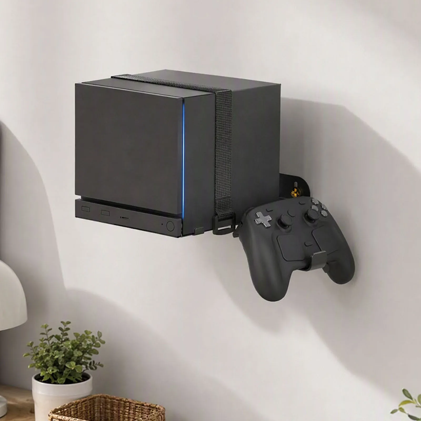 Wall Mount Holder Stand for Steam Machine Console And Controller Storage Bracket Steel Rack Space Saving GP-830