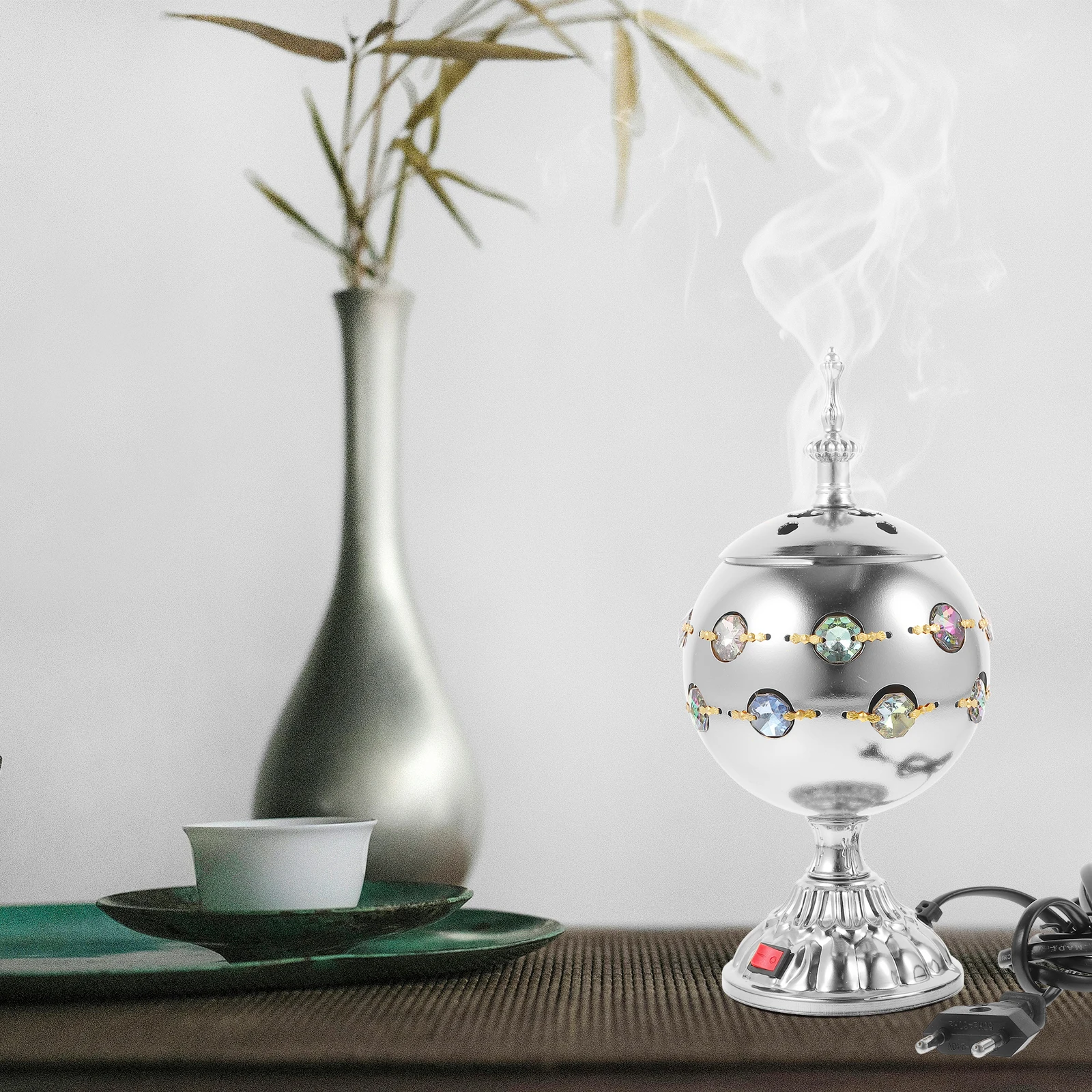 

Electric Incense Burner Plug-in Bakhoor Heater Portable Desktop Middle Eastern Style Decorative Aroma Burner for for Fragrance