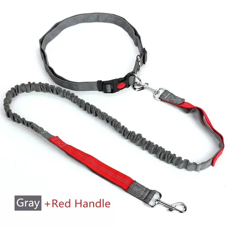 AB47-Pet Elasticity Retractable Dog Leash Adjustable Waist Rope Hand Free Running Jogging Cycling Big Dogs Lead