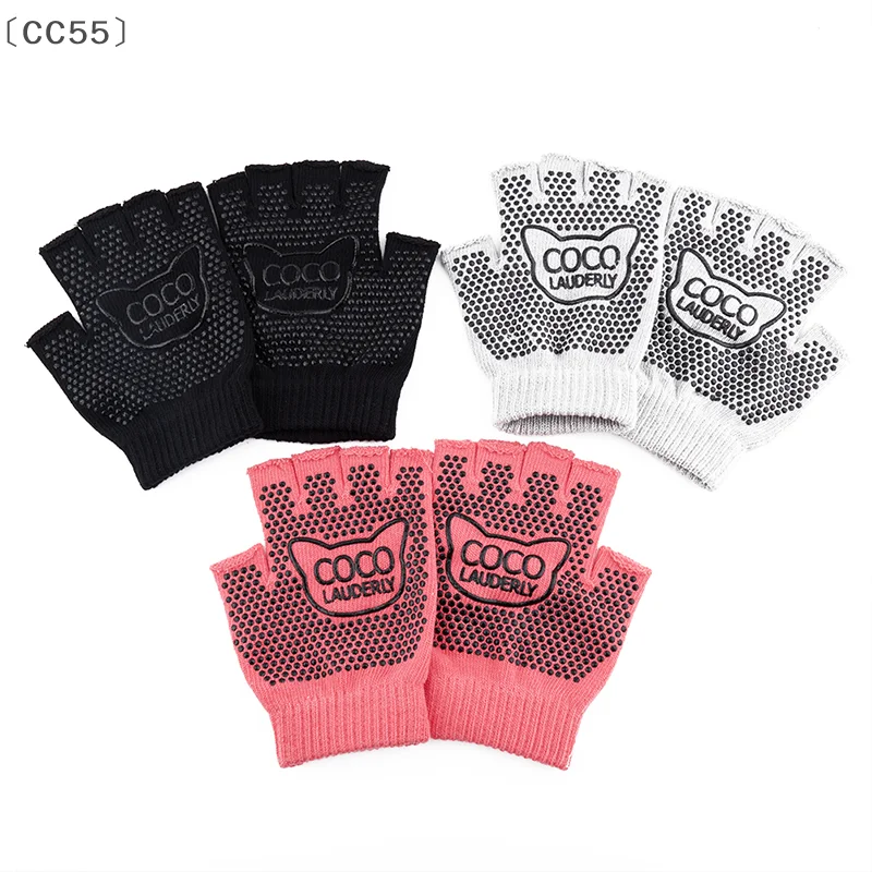 ieniaCC55 ParqueRutschfeste Yoga-Handschuhe, Bodybuilding, Hantel, Gewichtheben, Fäustlinge, atmungsaktive fingerlose Handschuhe